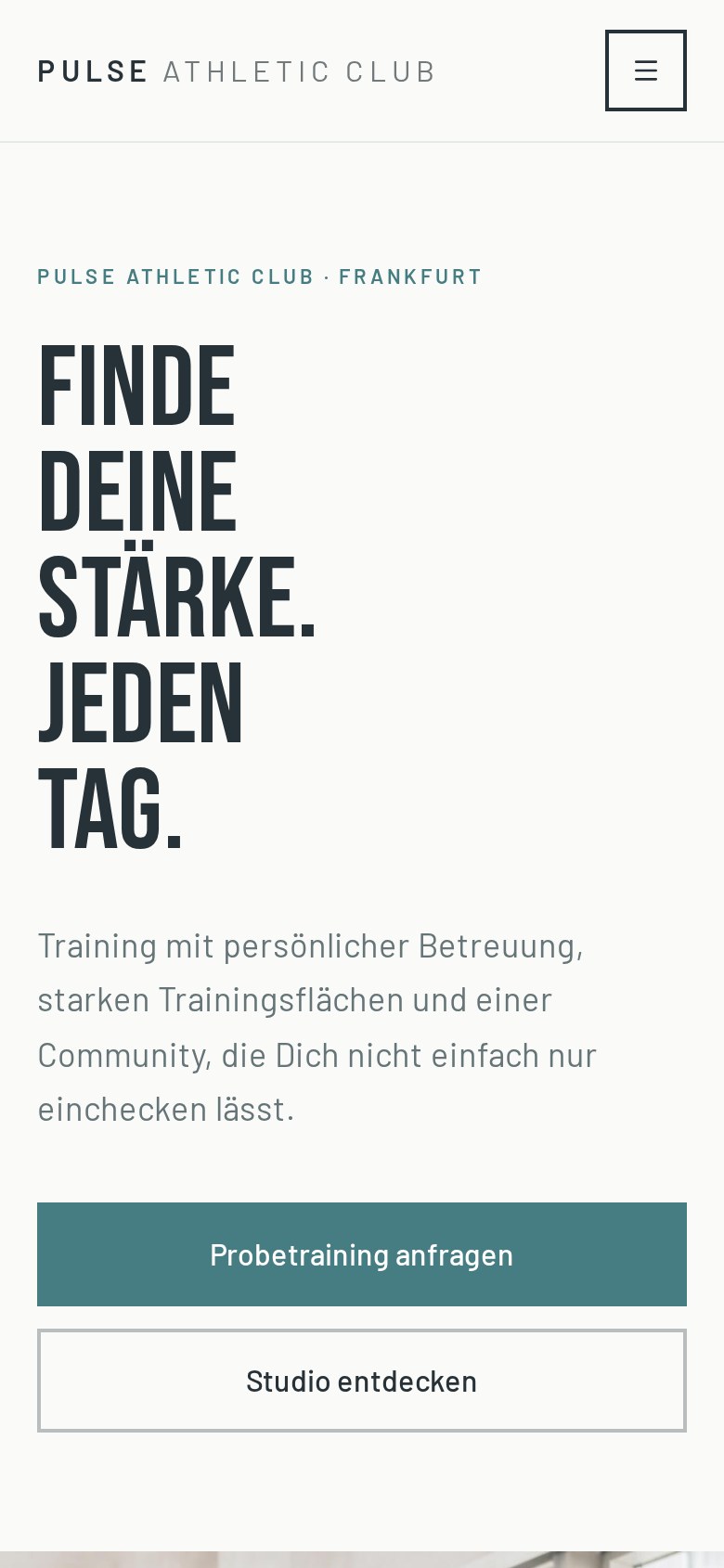 Deine Fitnessstudio-Website in der Smartphone-Ansicht